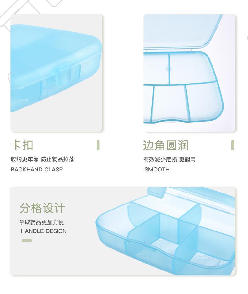 The new 5-compartment small medicine box, pill box, portable tablet packaging and storage box, shaker cup accessory can be printed with logo pic 12