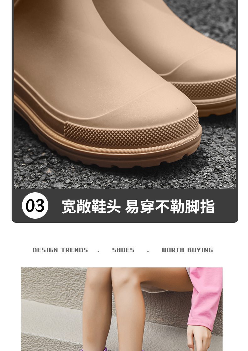 新款时尚韩版雨鞋女潮流短筒水鞋工作外穿工作鞋洗车防水防滑胶鞋详情9