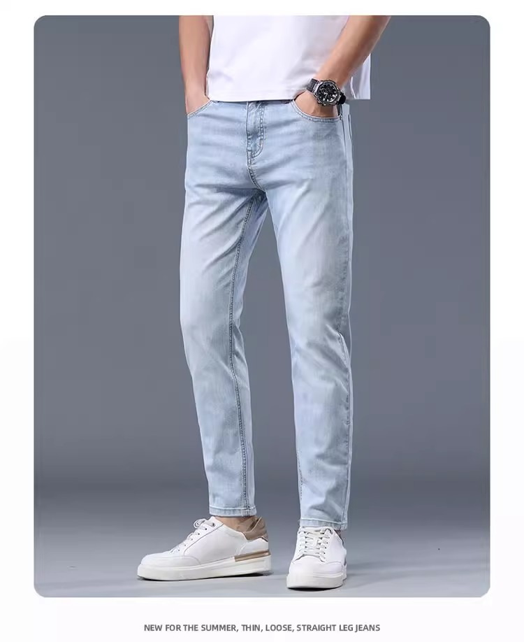 牛仔裤男士修身直筒弹力休闲百搭九分裤2025春夏新款韩版潮流男裤详情21