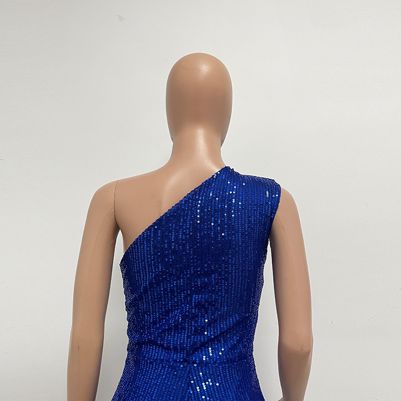 新中式无袖连体衣独立站夏季单肩亮片连体裤女批发详情28