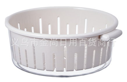 Plastic water-draining vegetable basket, thickened kitchen vegetable basket for washing vegetables and rice, household water-filtering fruit basket pic 1
