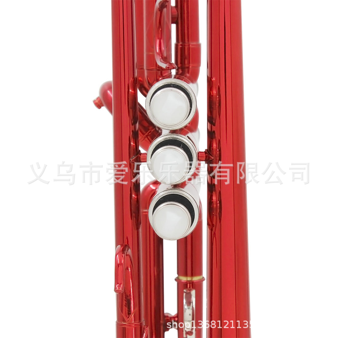 Wholesale wind band red trumpet instrument manufacturer, children and students perform B-flat three-note trumpet, drum and bugle corps instruments pic 15