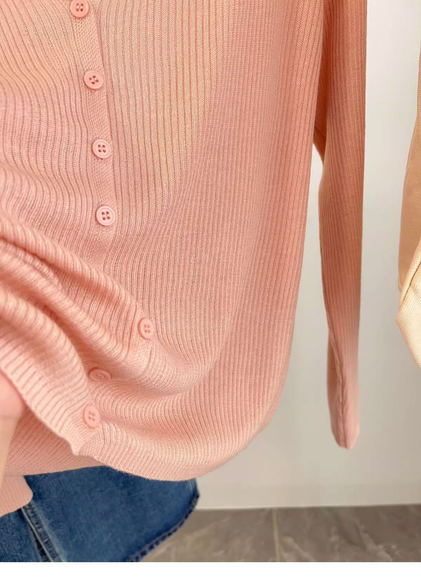 A short woolen cream-colored knitted coat for women, a long-sleeved cardigan for spring and autumn, and a chanel-style innerwear with a base layer pic 25