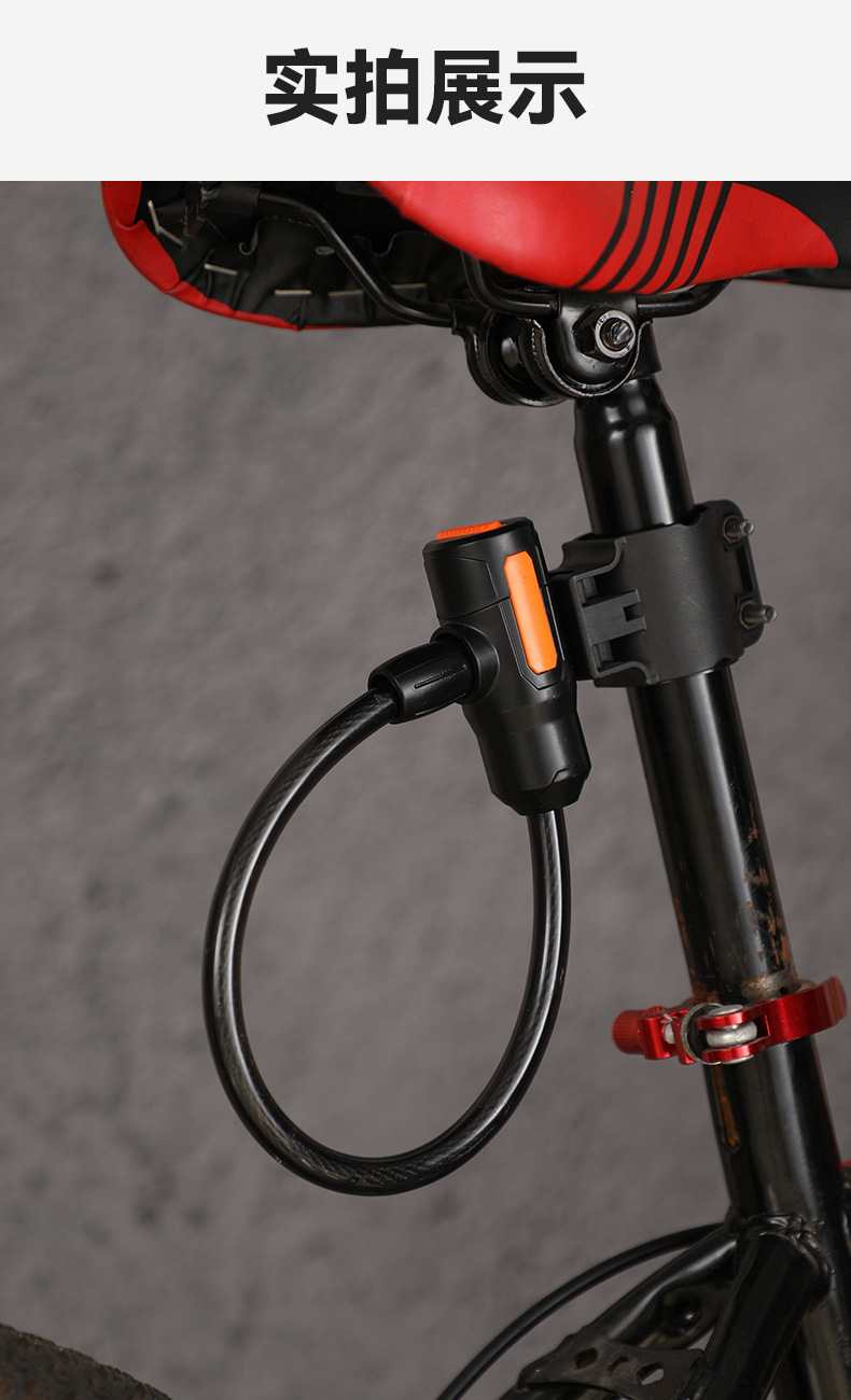 New bicycle lock, mountain road bike anti-theft thickened steel wire lock, electric bike steel cable key lock, cycling equipment pic 12