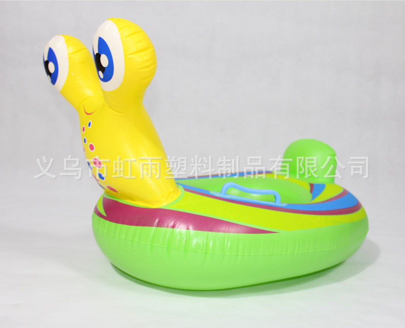 卡通蜗牛艇水上充气儿童玩具座圈带把手防侧翻游泳圈婴儿坐圈批发详情12