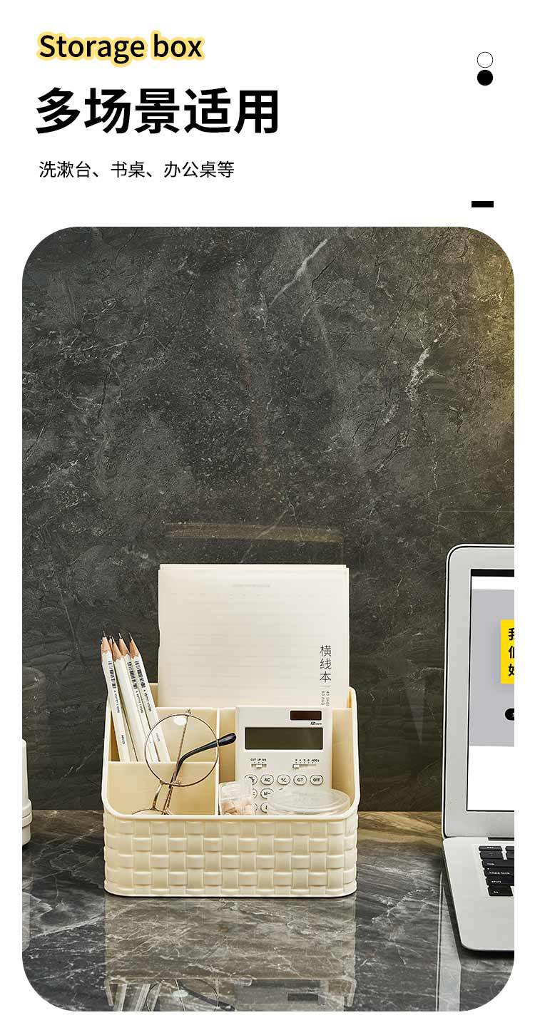Multi-functional stationery storage rack, transparent organizing box, pen holder, desktop storage box, cosmetics and makeup brush storage pic 5