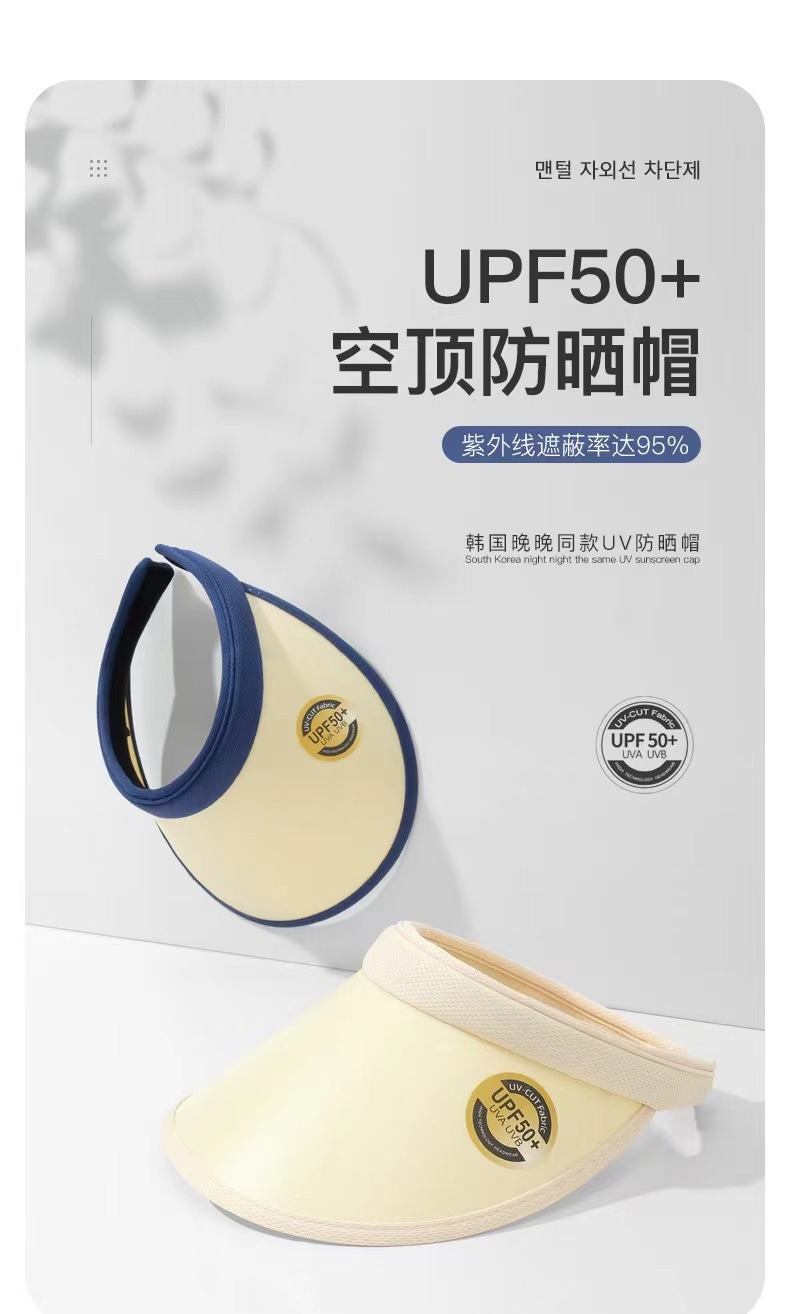 夏天防紫外线晚晚同款防晒空顶大帽檐遮阳沙滩百搭户外新款帽子女详情1