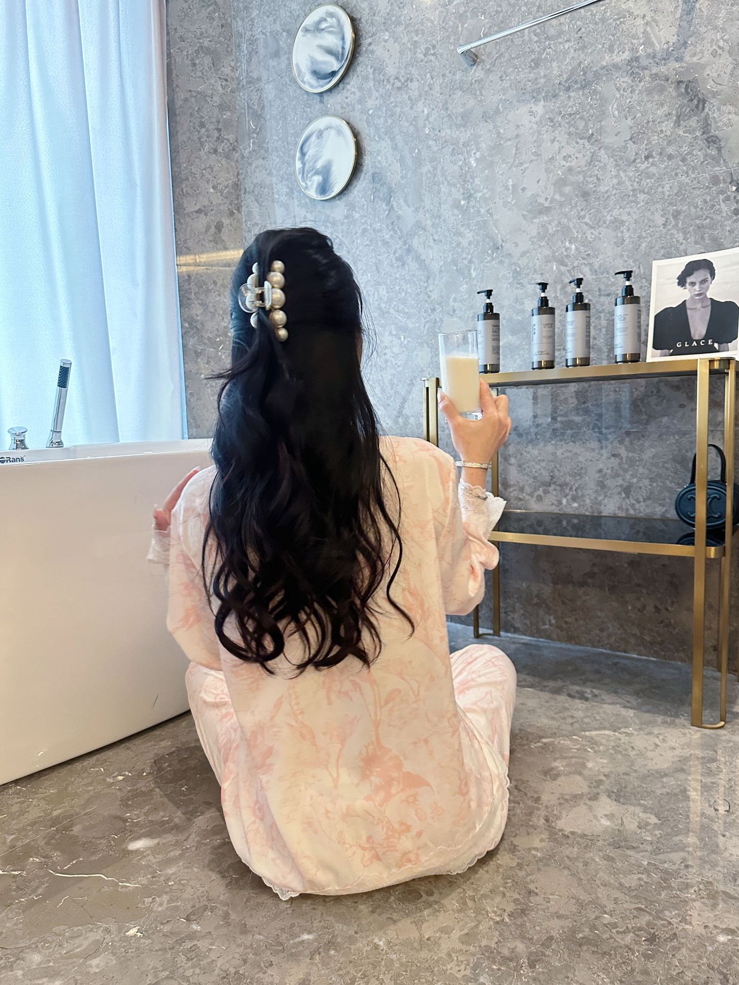 国潮Yase【宫廷风林】国潮睡衣女冰丝花卉新中式盘扣春秋季长袖家居服详情17