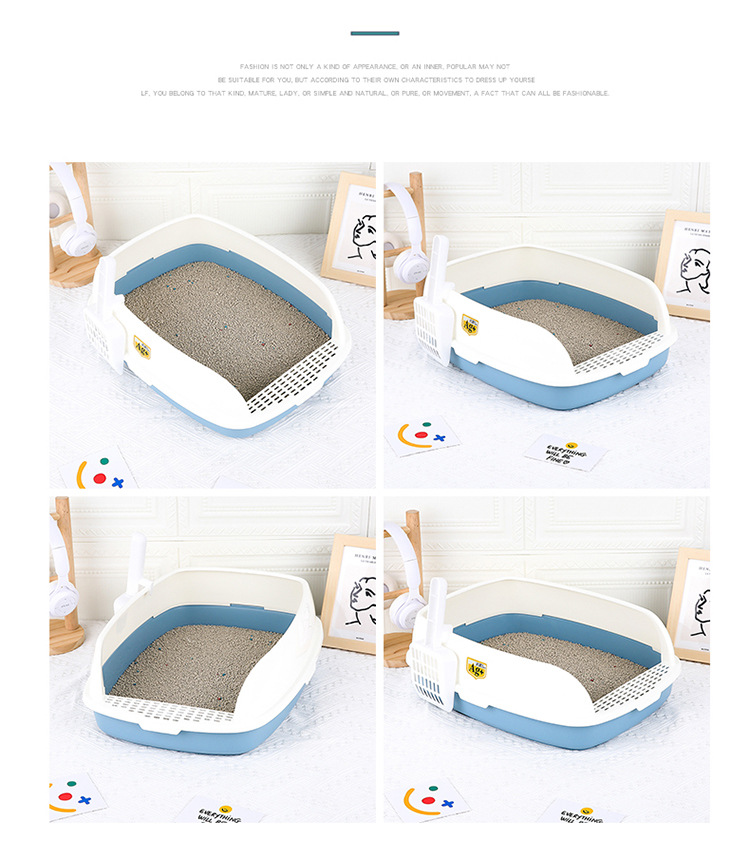 Thickened pedal cat toilet, semi-enclosed cat litter box, cat pet supplies, anti-splash, detachable and washable cat litter basin wholesale pic 15