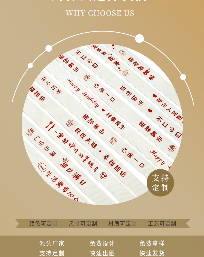 INS风英文2.0米白色罗纹丝带蛋糕盒鲜花束装饰彩带生日快乐礼物详情8