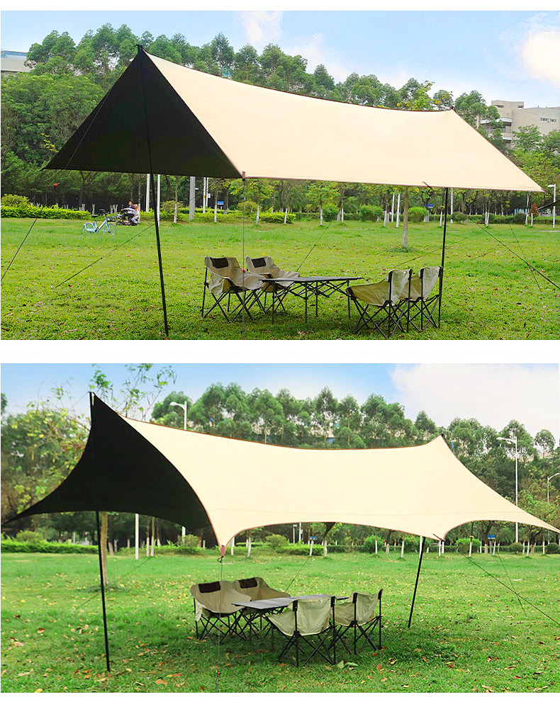 Sky tent, outdoor camping sunshade, hexagonal black rubber silver-coated thick curtain, sun protection canopy, camping and picnic equipment pic 22