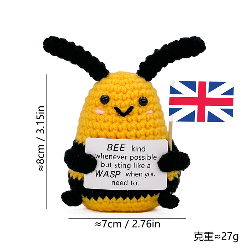 Cross-border finished hand-knitted dolls, bee-hugging small flowers, tulips, roses, cartoon and cute desktop ornaments pic 27