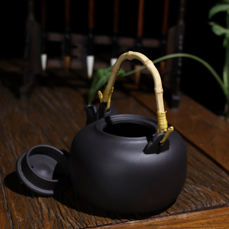 Special offer: Large-capacity purple clay kettle, Gongfu tea set, charcoal stove kettle, household and outdoor handle kettle, suitable for boiling teapots pic 11