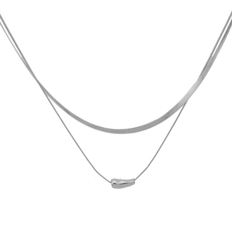 2024新款双层叠戴高品质铜镀18k金锁骨链轻奢个性小众设计蛇骨链详情10