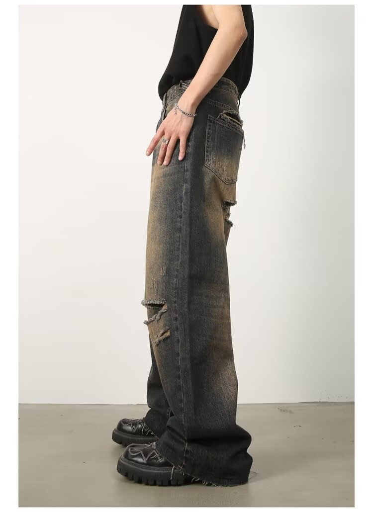 亚马逊LAZADA速卖通货源春秋水洗潮牌直筒休闲裤子男式宽松美式阔详情8