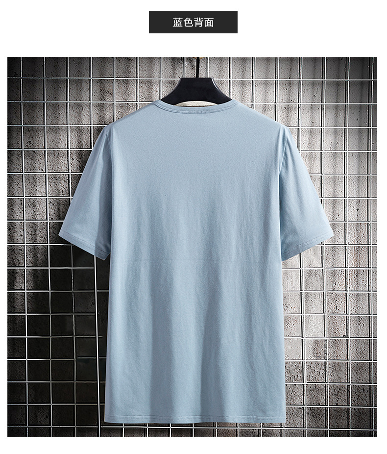 2023 Summer New short-sleeved T-shirt for men, round-neck casual half-sleeved base layer, trendy top, T-shirt, pure cotton for men pic 12