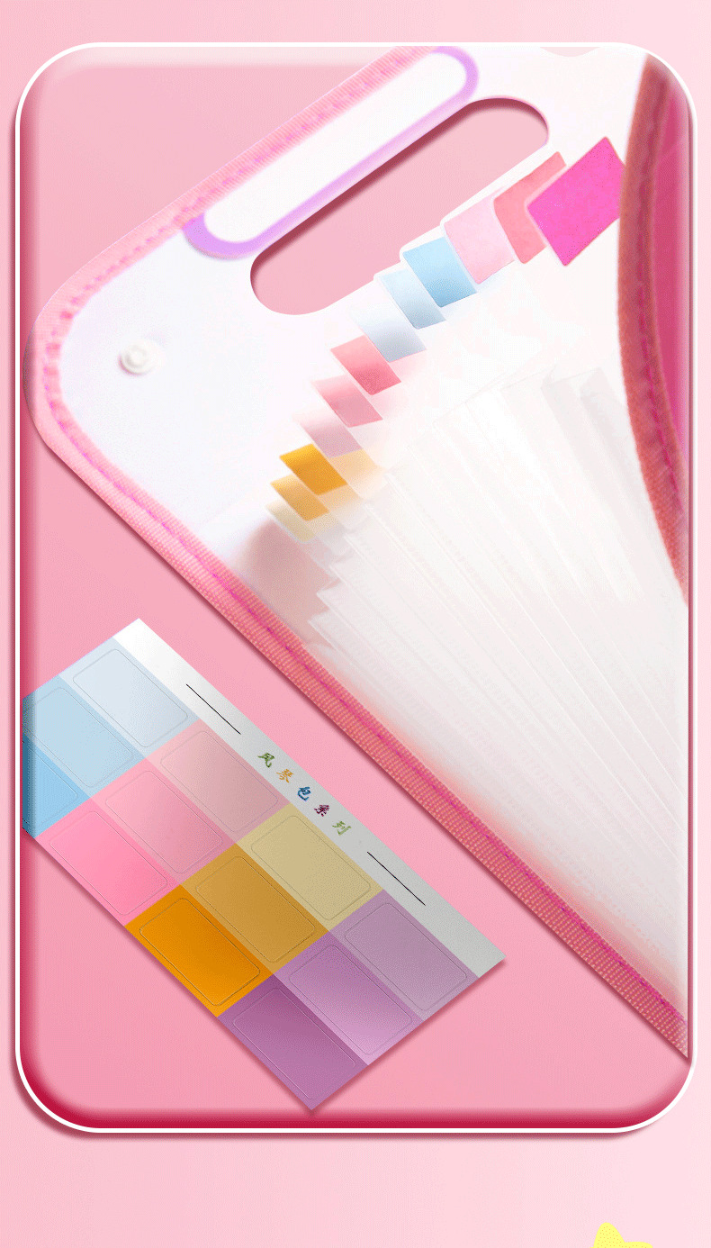 A4 folder vertical hand-held organ bag with 13 compartments, large capacity, student test paper storage bag, classified by test subject pic 6