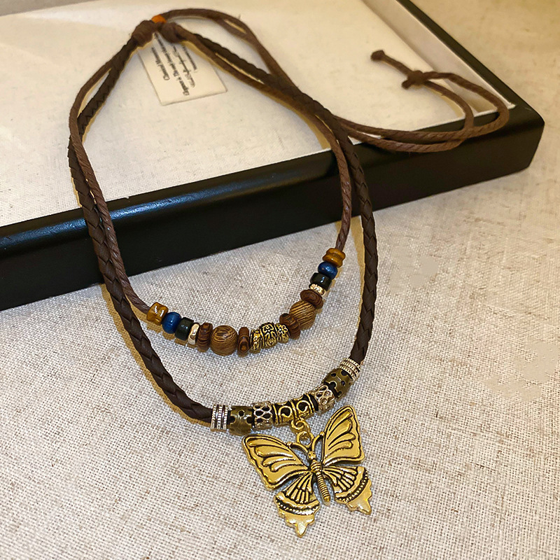 跨境复古民族风吊坠项链网红百搭高级感毛衣链小众简约饰品批发女详情10