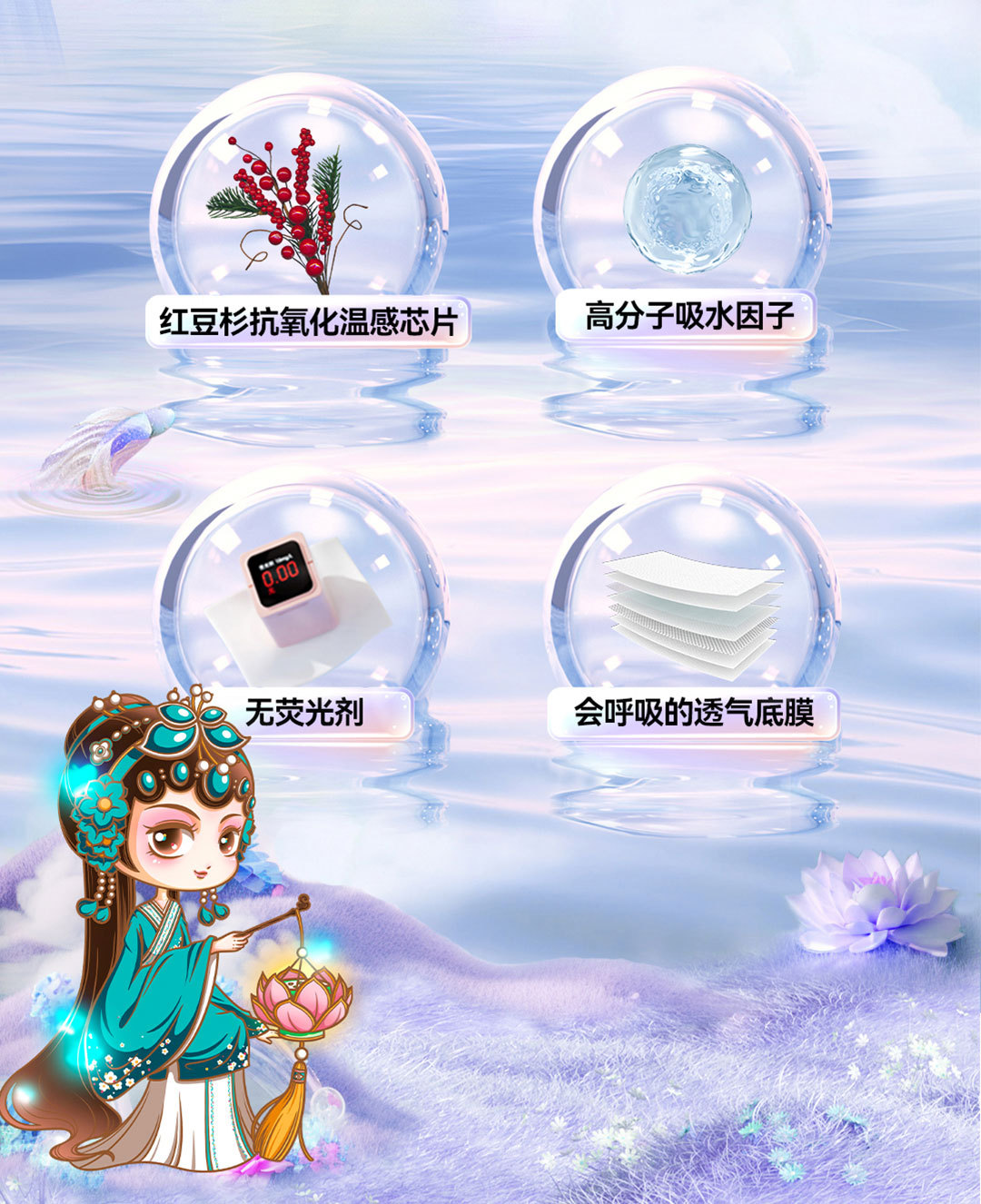 Sanitary napkin wholesale factory: Taxus chinensis soft sanitary napkins, pure cotton safety pants, daily sanitary pads, Extra-long night use sets pic 3