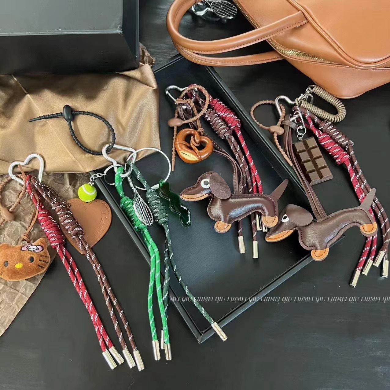 This is the same style baseball bag woven rope pendant as the Instagram blogger, featuring a high-end MIU series bag hanging rope and keychain decoration pic 3