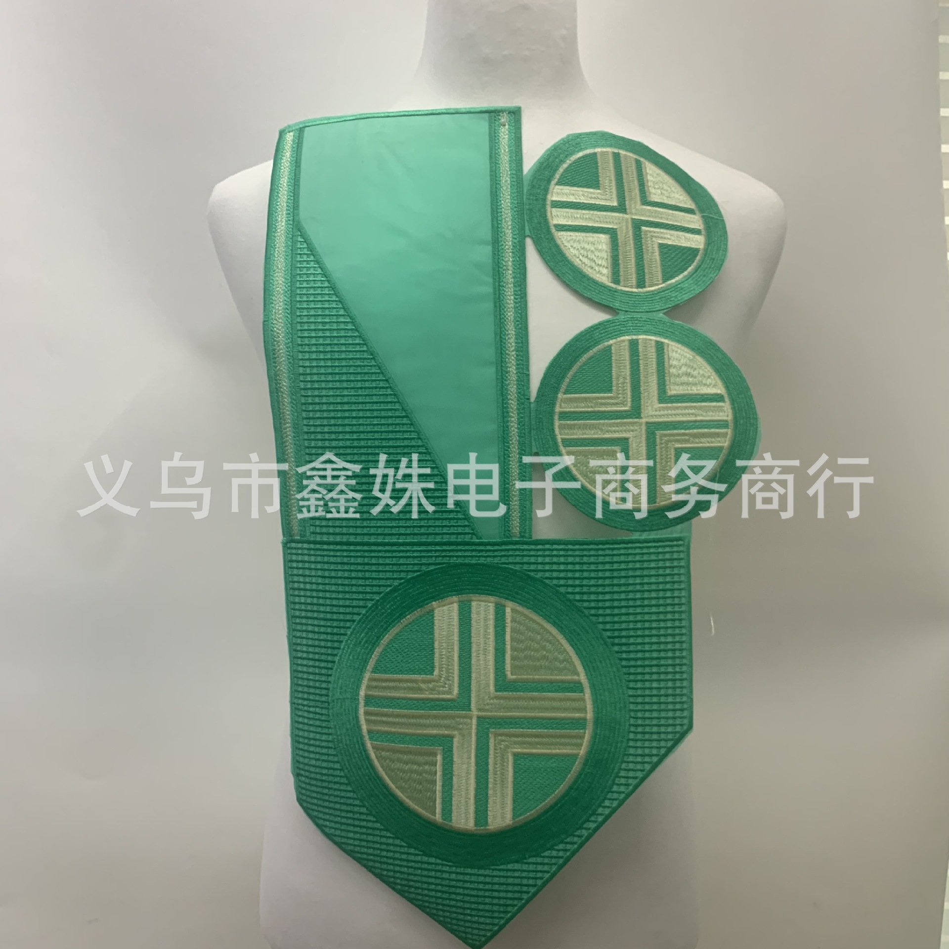 Rectangular embroidered circular collar stage costume accessories in stock in multiple colors pic 2