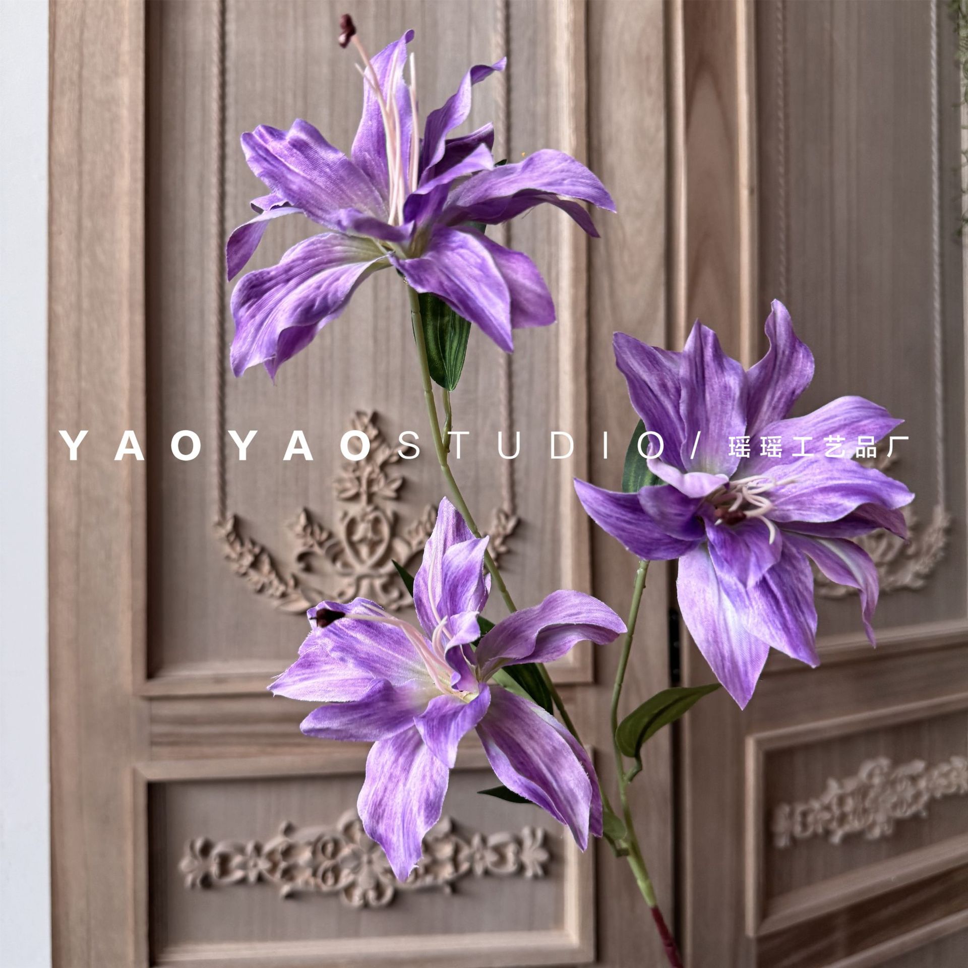 Retro 3D printed small lilies in blue and purple, wedding lilies, artificial flowers, photo props, home decorations, table flowers pic 17