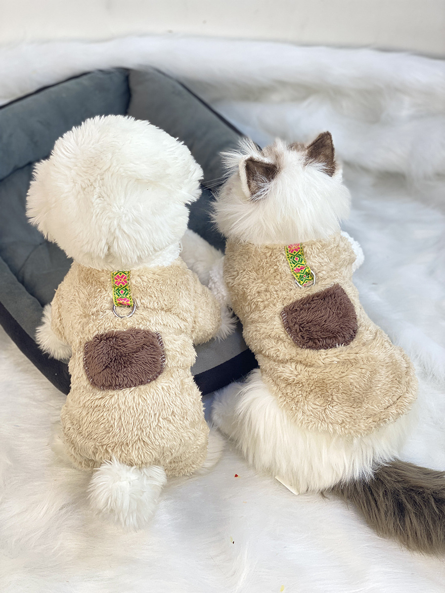 超小体狗狗猫咪衣服秋冬季毛绒四脚小码奶狗奶猫幼犬茶杯犬带牵引详情42