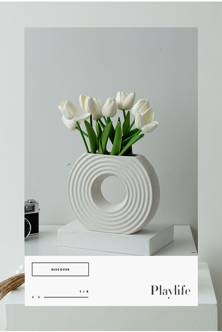 2026 New style flower arrangement, creative unglazed vase, hydroponic home decoration piece, ins style, high appearance level, flower vases, Nordic high-end ceramic pic 3