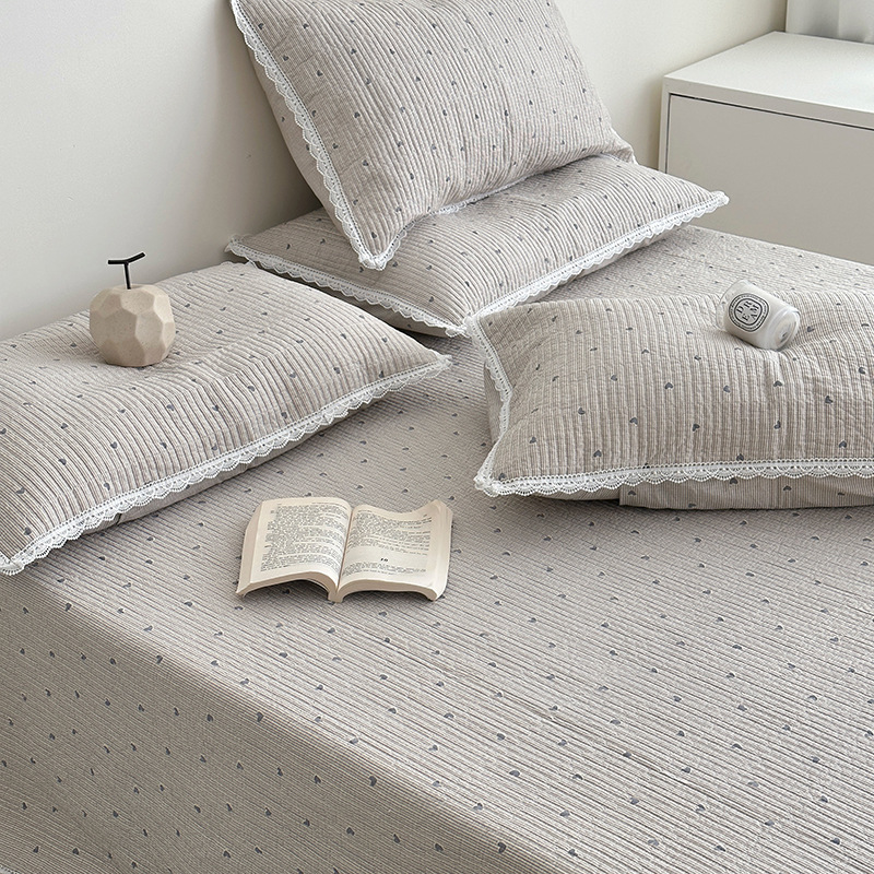 Lisa series, a three-piece set of all-cotton high-temperature sand-washed cotton bed cover, is skin-friendly, breathable and suitable for all seasons pic 18