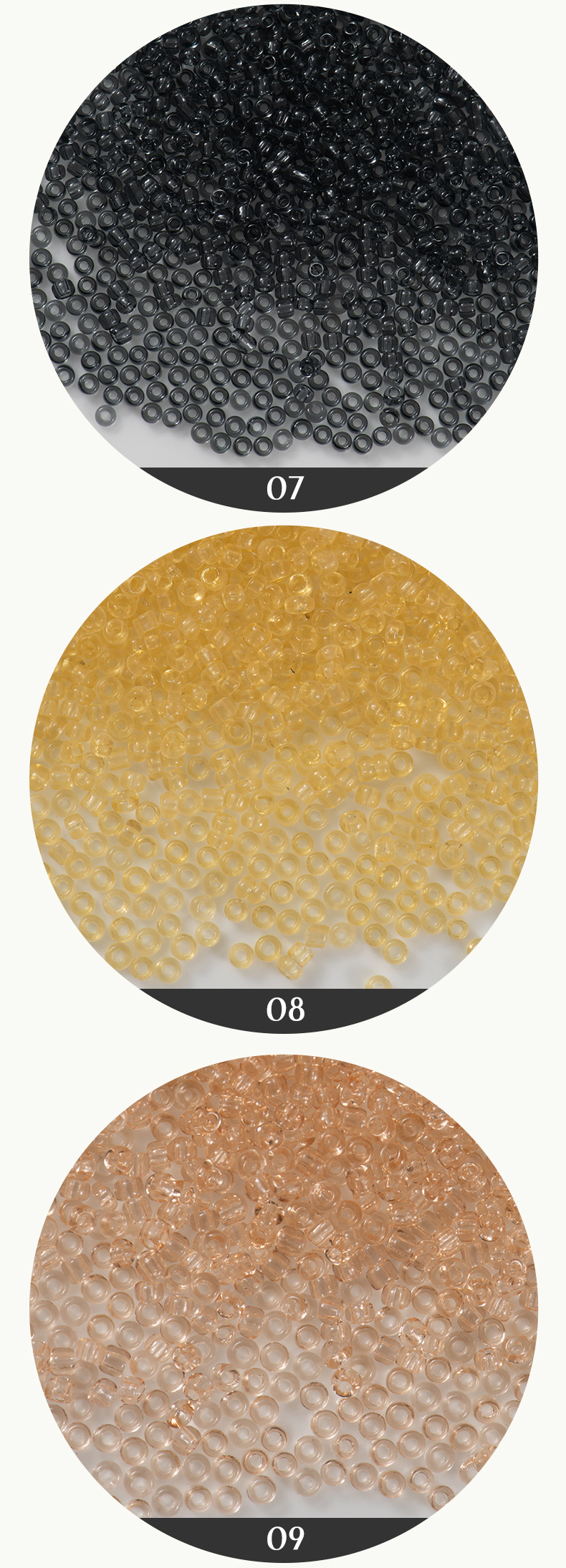 FGB千色玻璃珠2mm本色透明小米珠圆珠diy串珠配件不掉色散珠混珠详情5