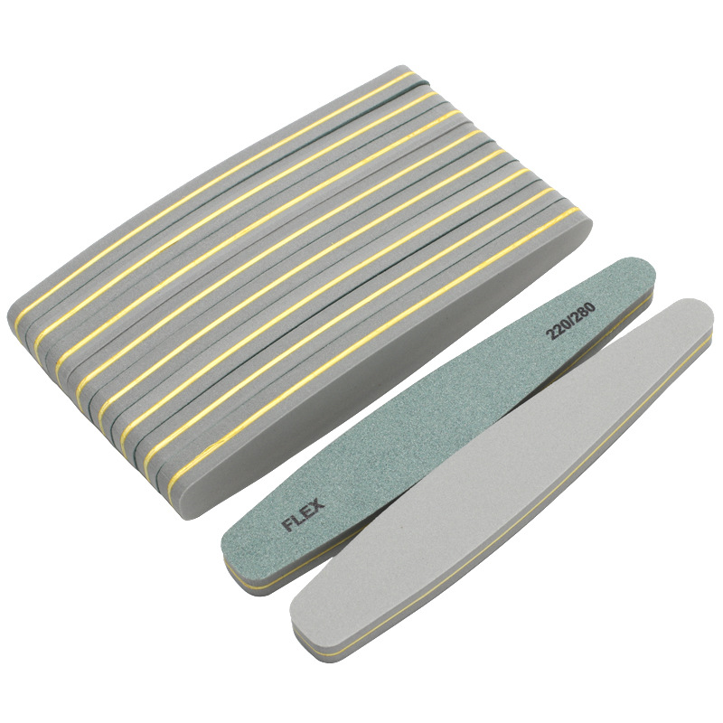 美甲海绵搓条不掉砂220280绿灰球拍形海绵抛美甲双面打磨指甲锉详情4