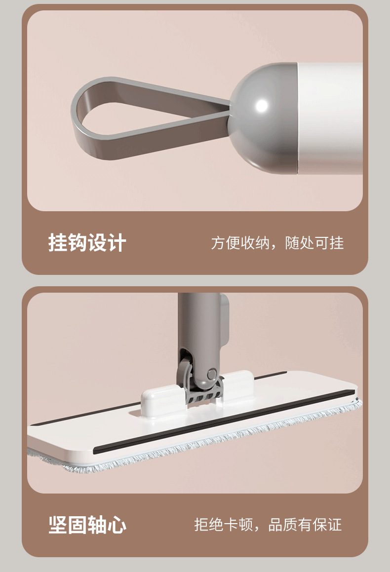 Cross-border manufacturer wholesale mini household lazy mop, desktop cleaning without dirty hands, rotating hand-wash flat mop pic 7