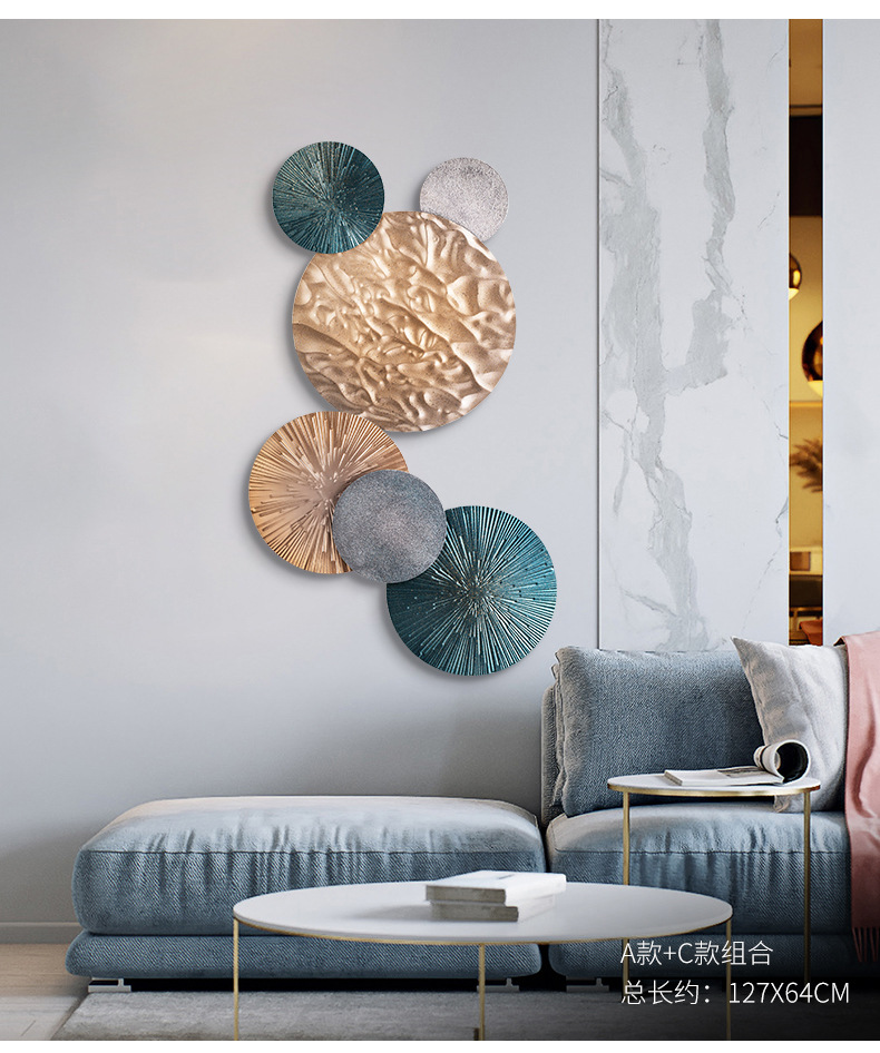 Fudiao home Decor light luxury hanging items, living room sofa, TV wall decoration, dining room ironwork wall decoration, soft furnishings, wall hanging paintings pic 8