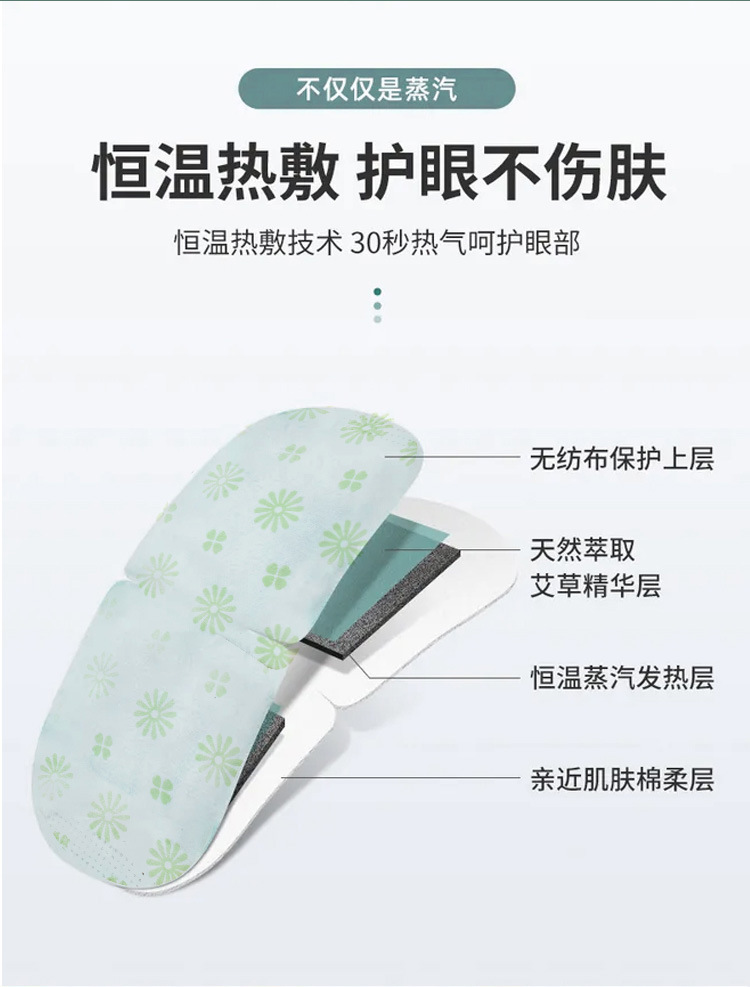 白云山蒸汽眼罩艾草叶黄素热敷眼贴厂家自发热遮光睡眠护眼罩批发详情12