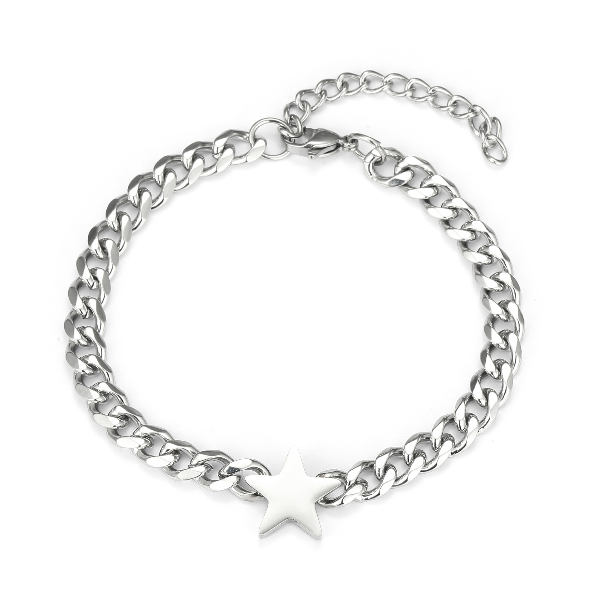 European and American cross-border simple titanium steel bracelet, non-fading accessory, popular stainless steel bracelet, hip-hop couple accessory chain pic 9