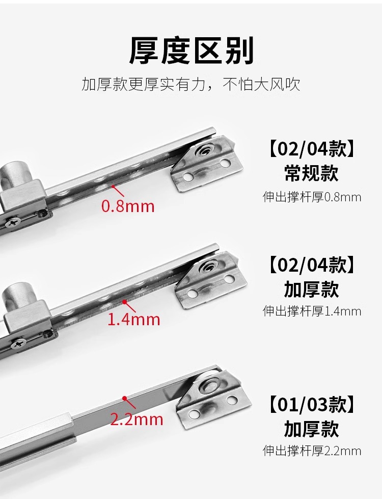 窗户限位器撑杆塑钢窗风撑外开窗伸缩撑滑撑平开窗器门窗配件详情8