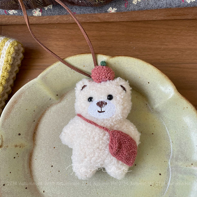 Soft and cute plush toy necklace, polka dot fabric pendant, forest-themed, girlish and adorable necklace, daily wear and accessories pic 6