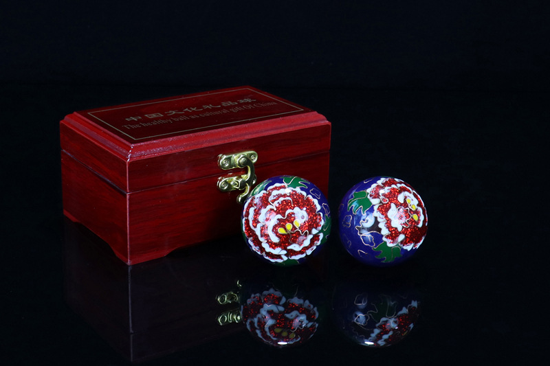 Premium gift box set of Beijing Cloisonne handball outer craft cultural gift Cloisonne low-temperature fitness ball pic 13