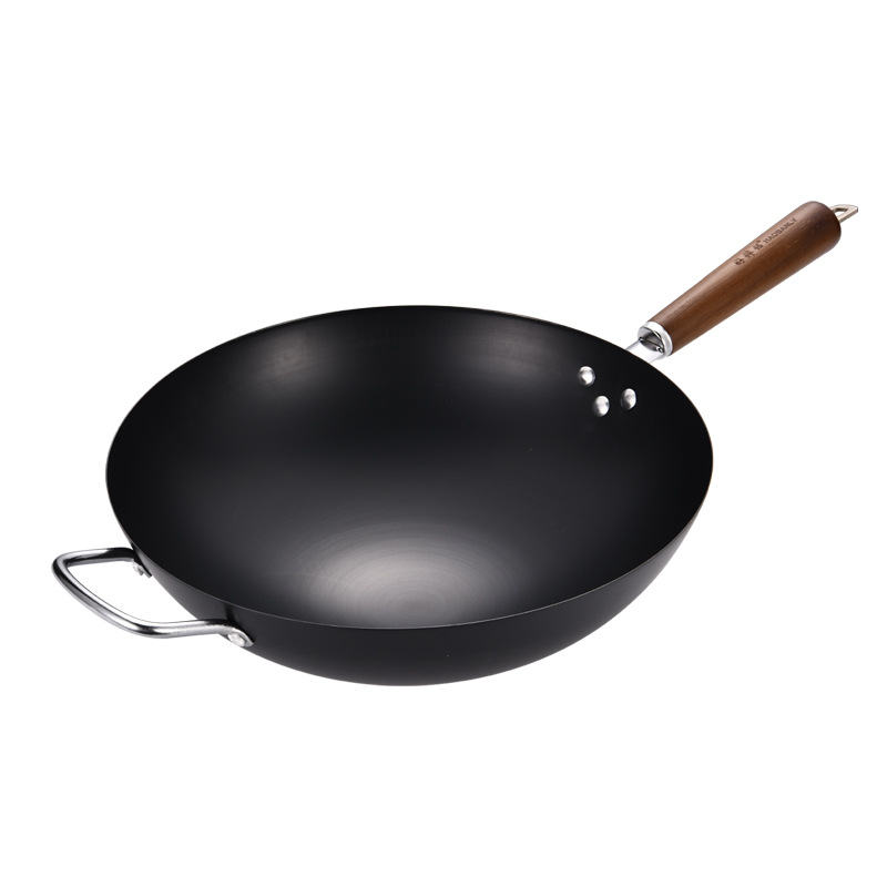 Factory-customized gas-nitrogen old-fashioned iron wok, physical non-stick cooking wok, uncoated wok, imitation cast iron wok, one-piece consignment pic 5
