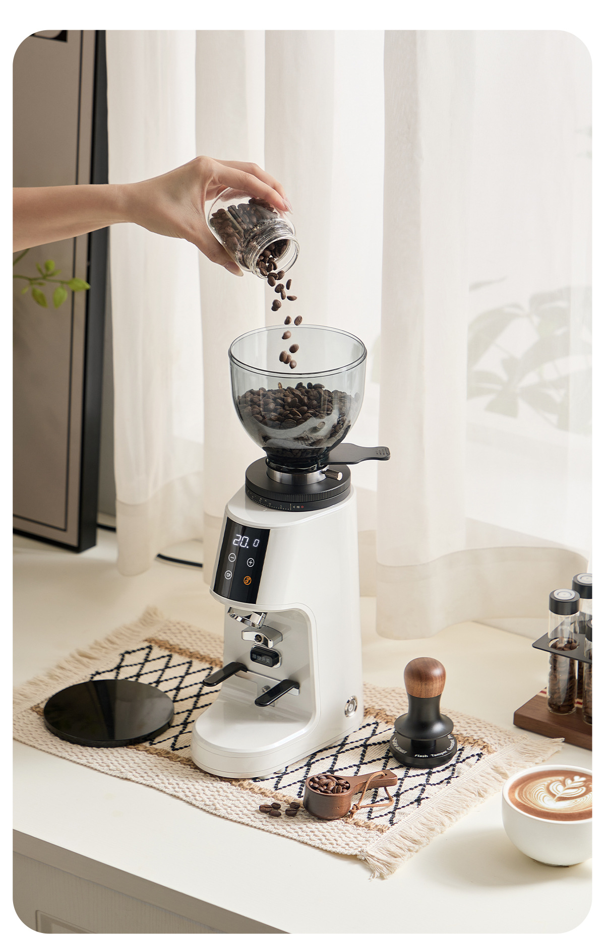 摩佳飓风电动磨豆机意式定量咖啡磨豆机咖啡豆研磨器全自动研磨机详情40