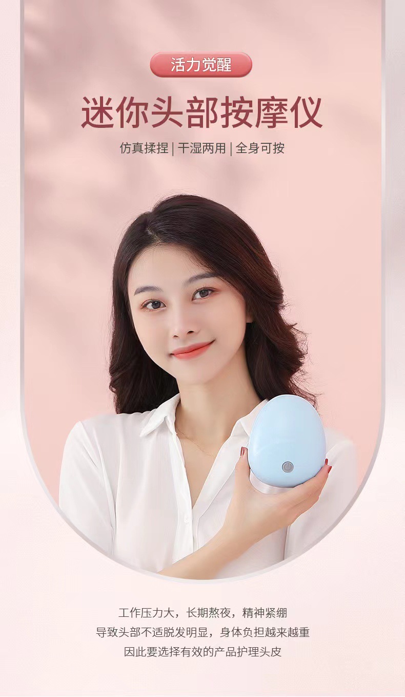 Mini head massager, rechargeable pet massage instrument, electric scalp dragon, electric claw hand multi-functional kneading and physiotherapy device pic 2