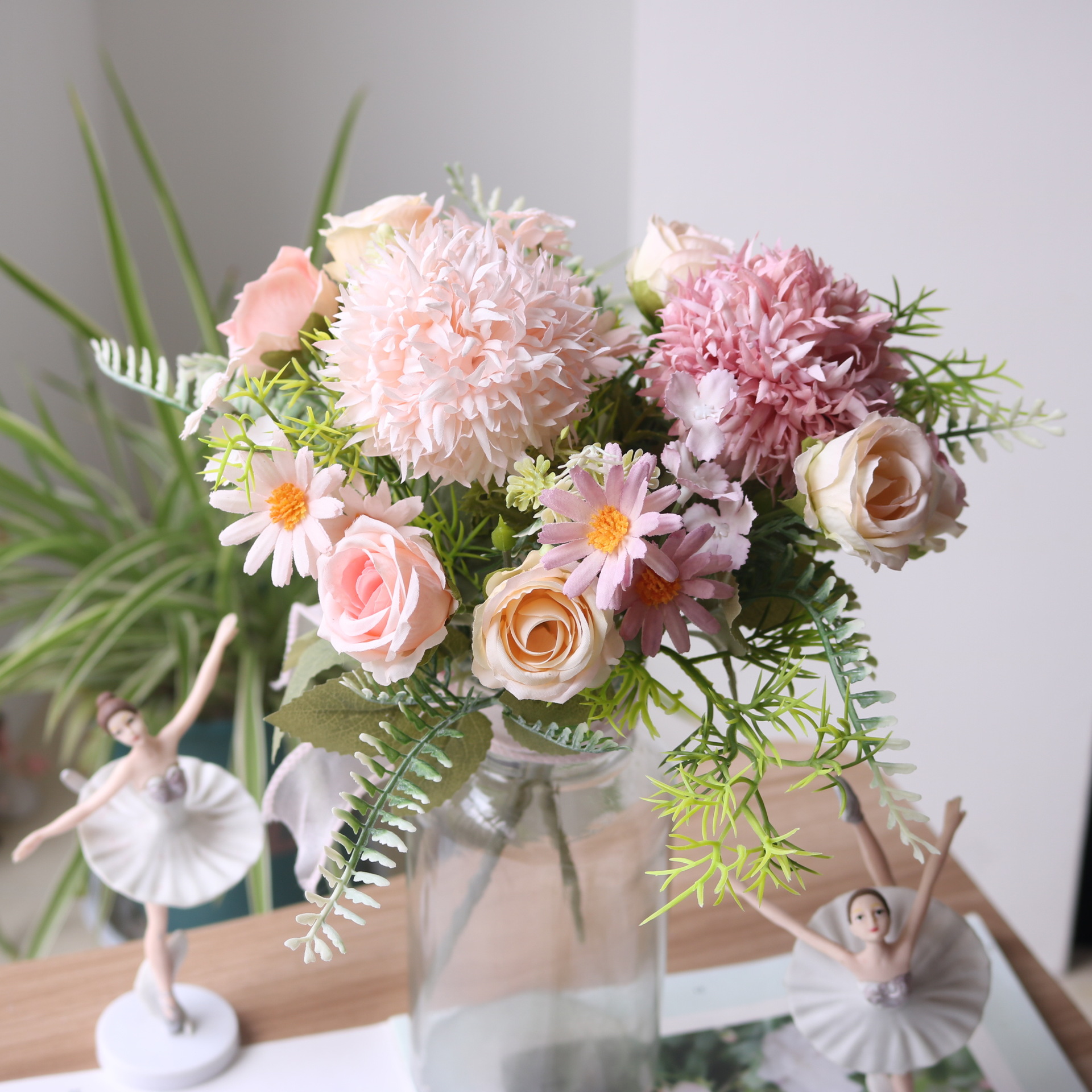 仿真花刺球玫瑰组合森系田园雏菊小把束家居装饰手工帽子头饰配件详情11