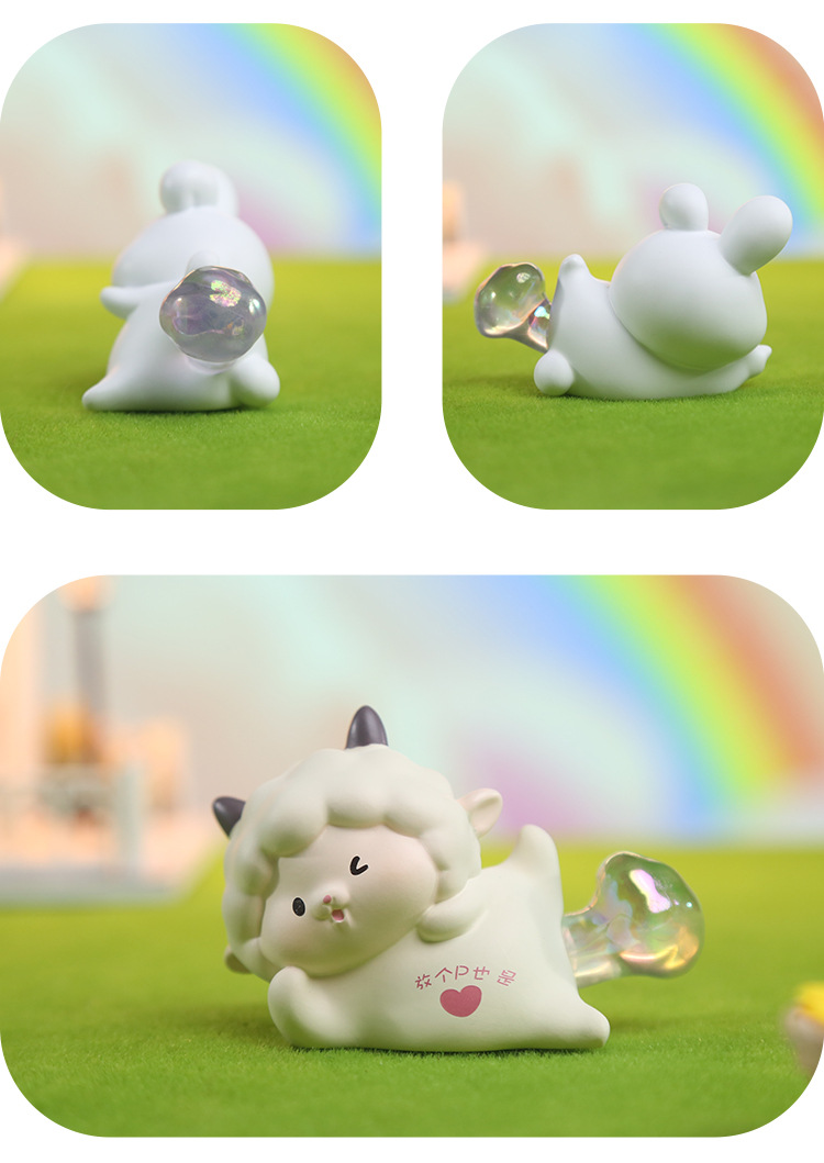 Rainbow PP small lamp decoration, creative cartoon desktop resin, cute and healing birthday gift decoration for your girlfriend pic 8