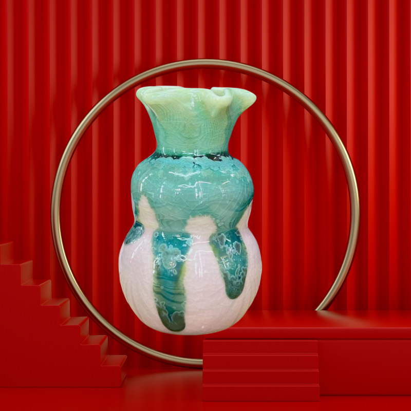 流釉花瓶景德镇创意迷你陶瓷小花瓶插干鲜花文艺创意摆件个人送礼详情7