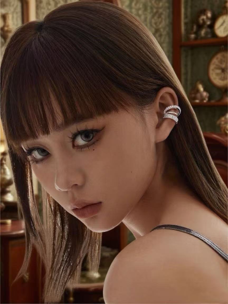 无耳洞多层珍珠锆石耳骨夹款轻奢饰品个性迷你气质小众设计师耳环详情3