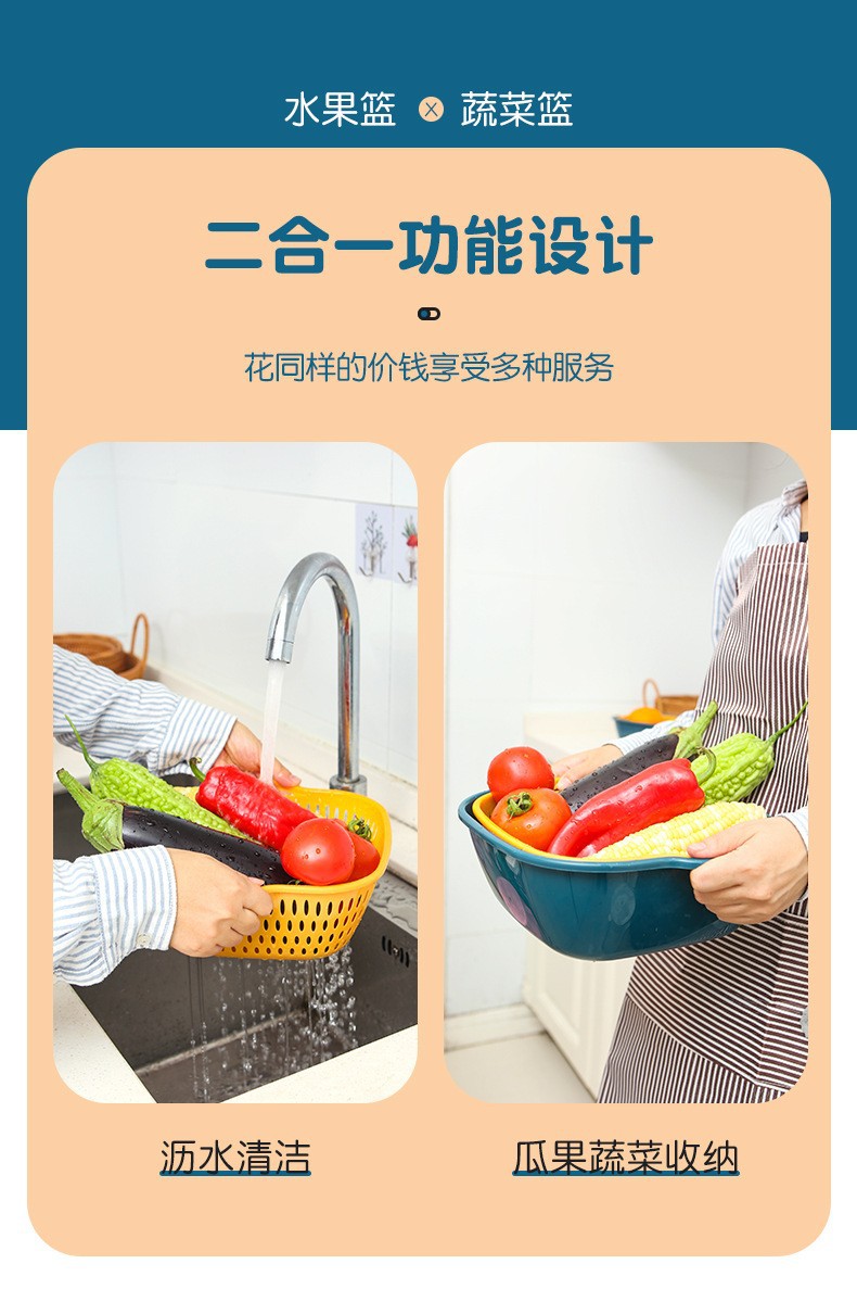 食品级塑料沥水篮厨房沥水篮密封罐滤网碗架北欧风详情4