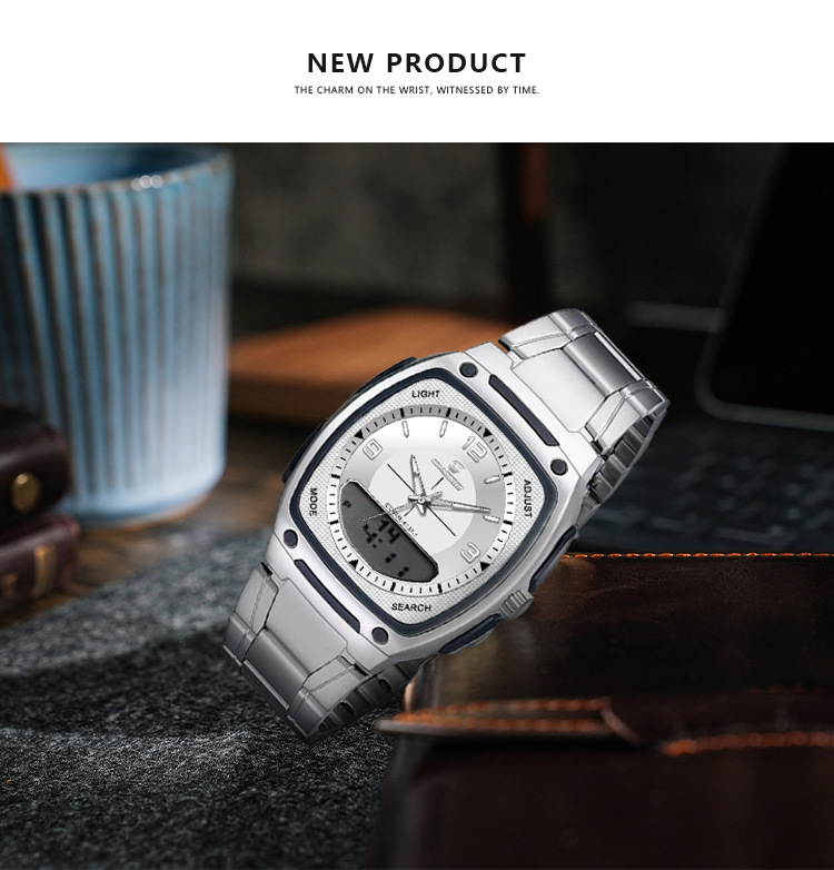 CHAXIGO时尚男士手表夜光防水合金男款方块电子表全网一件代发详情11