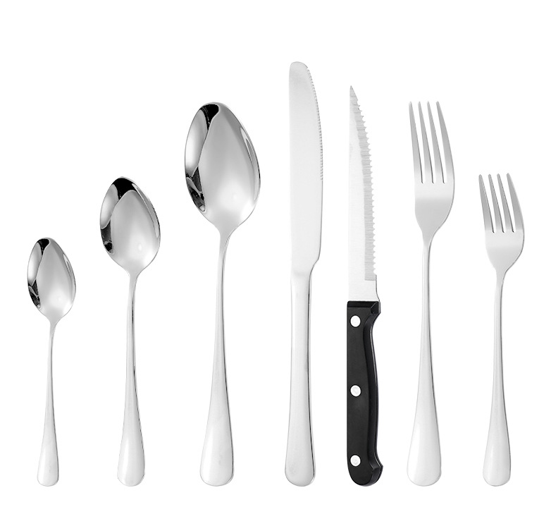 跨境304不锈钢1010刀叉勺餐具24件套不锈钢勺工艺盒礼品西餐具详情12