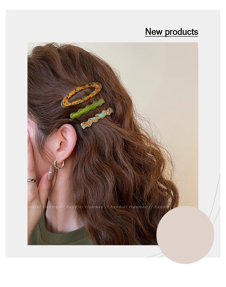 3件套复古醋酸发夹侧边夹2025新款碎发刘海夹前额bb夹子发卡头饰详情2