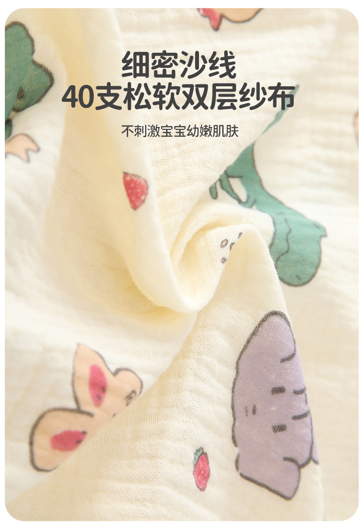 Summer thin short-sleeved one-piece baby clothes, summer gauze pure cotton baby clothes, newborn crawling clothes, summer clothing pic 19